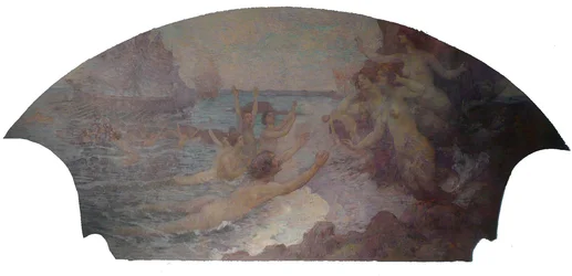 Lyrische kunsten - Muzikale inspiratie - Zijpaneel van de foyer van het Gemeentelijk Theater van Rio de Janeiro